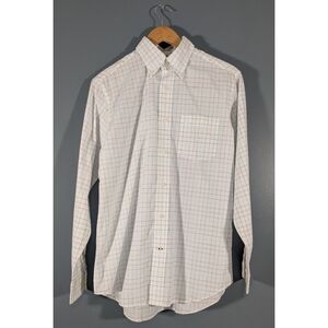 ❤️ Nautica grid box check long sleeve collared shirt men size small